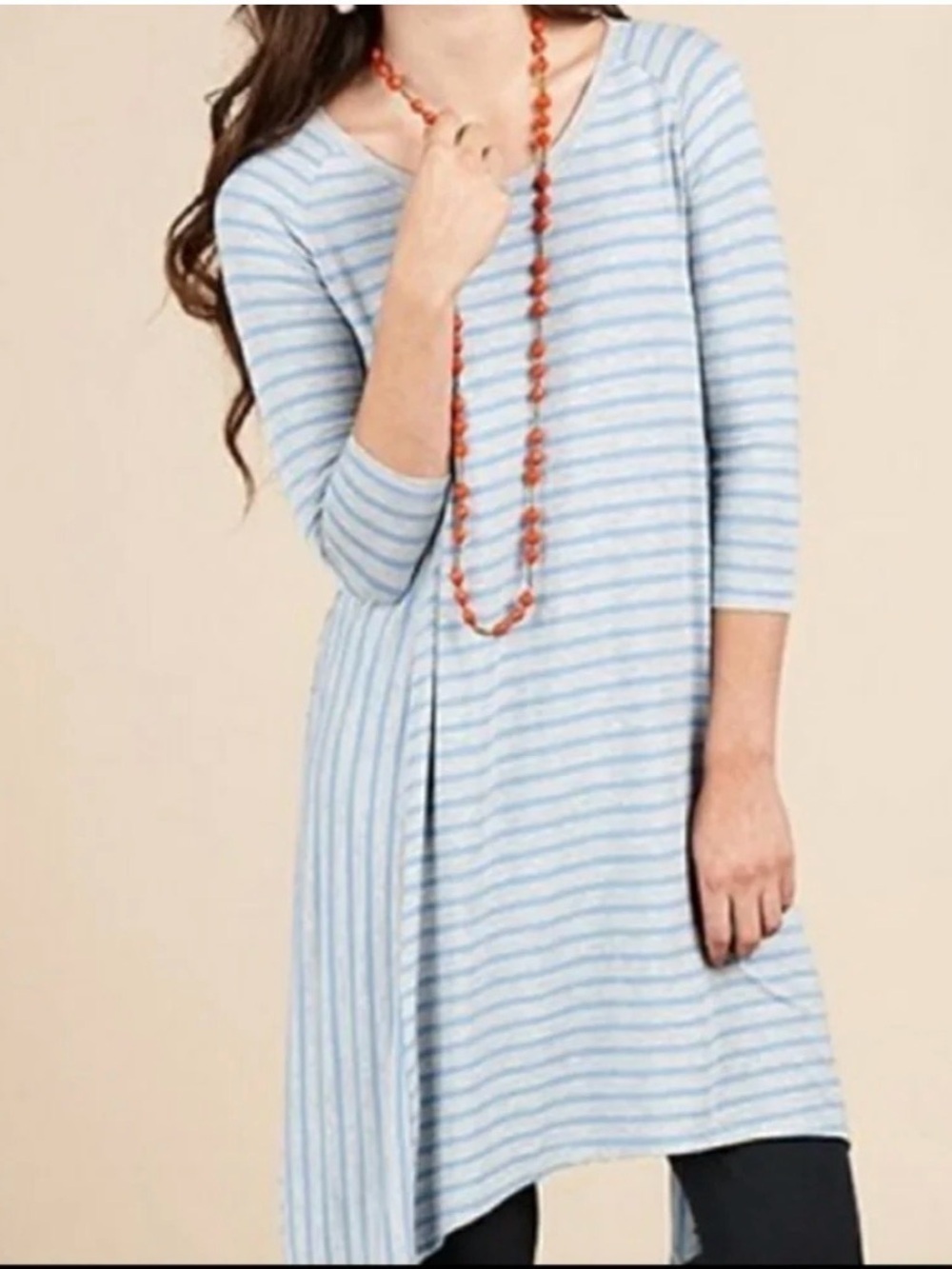 Matilda Jane Light Blue and White Striped Long Sleeve Tunic
